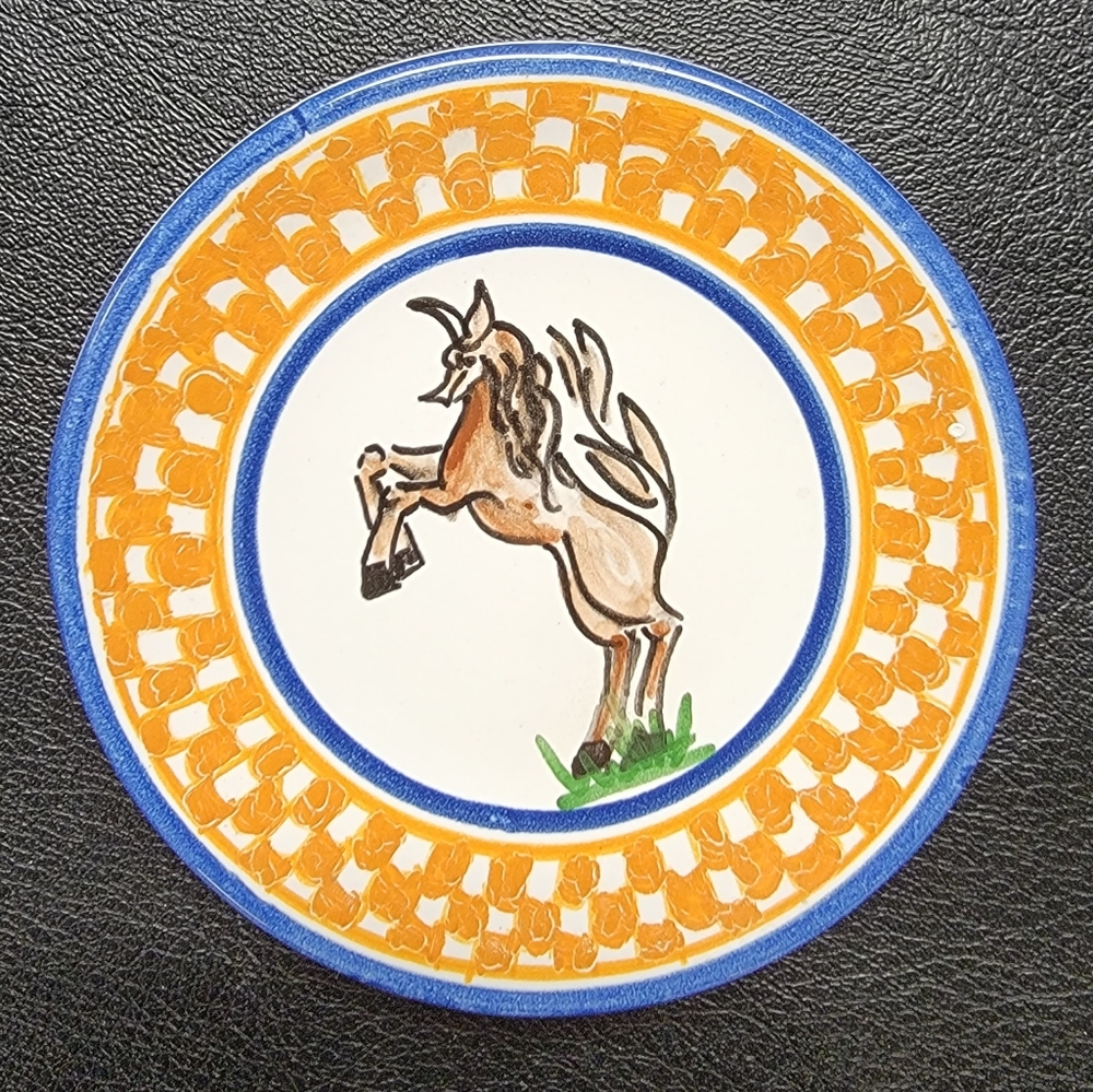 Hand Painted Rearing Horse Plate